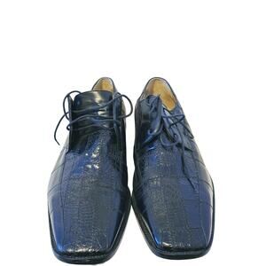 Steve Harvey Genuine Crocodile Leather Oxford Dress Shoes Black Size 13 Luxury